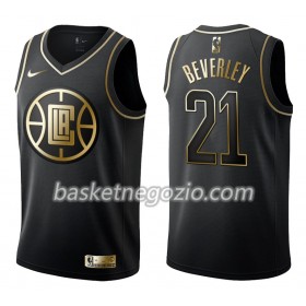 Canotte Uomo Los Angeles Clippers Patrick Beverle 21 Nike Nero Golden Edition Swingman